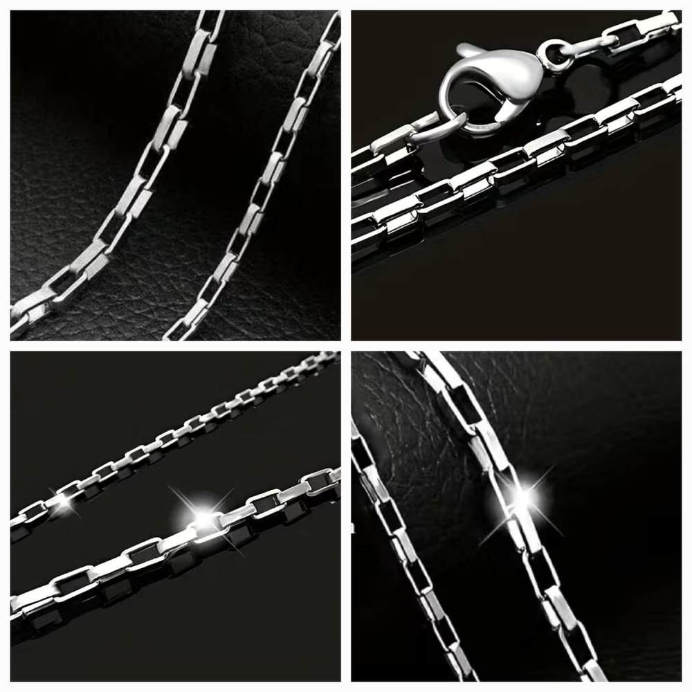 Men's Titanium Steel never fade square link chain necklace! 18" 🔗 😍
